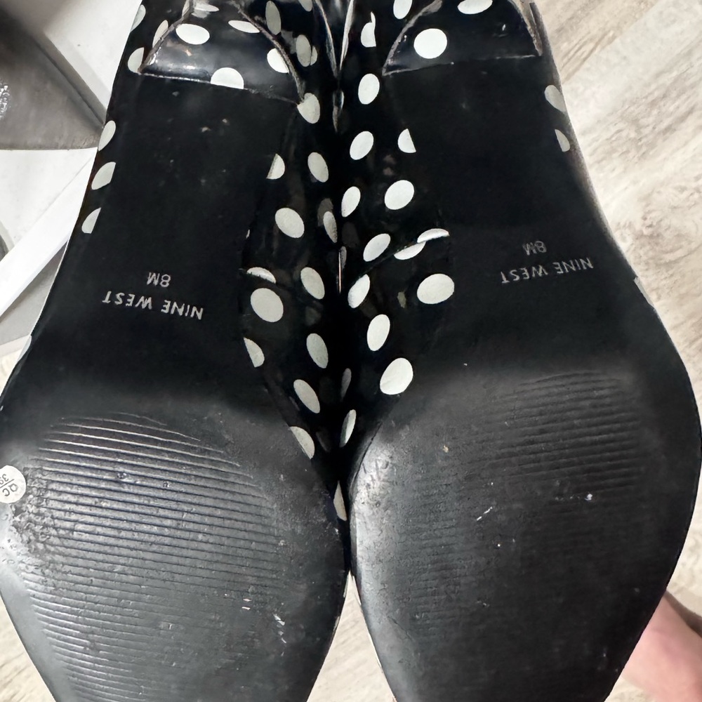 Nine West Black and White Polka Dot Heels